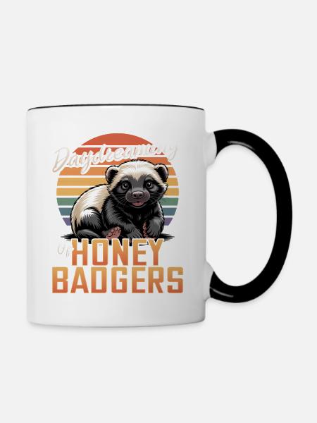 Funny Honey Badger - Tasse zweifarbig - Weiß/Schwarz