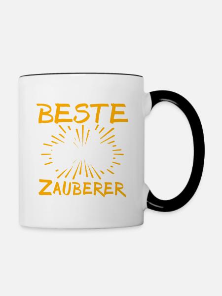 Zauberer Geschenkidee - Tasse zweifarbig - Weiß/Schwarz