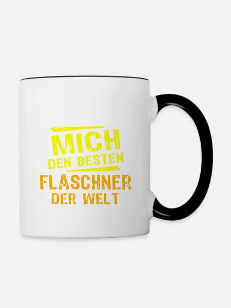 Flaschner Geschenk - Tasse zweifarbig - Weiß/Schwarz
