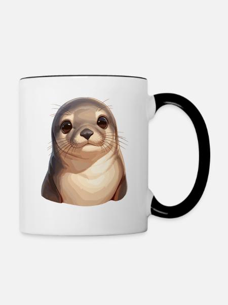 Seelöwen Seelöwe - Tasse zweifarbig - Weiß/Schwarz