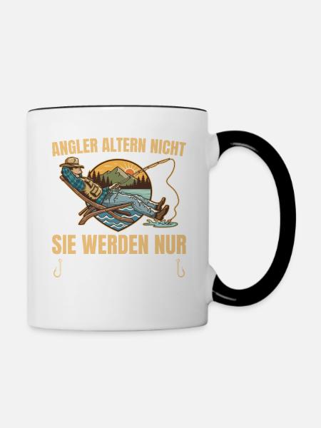 Angler Altern Nicht Fischerei - Tasse zweifarbig - Weiß/Schwarz