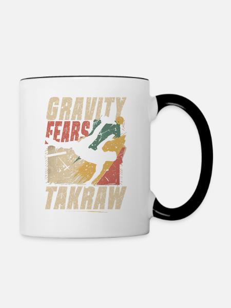 Sepak Takraw Gravity Fears Takraw - Tasse zweifarbig - Weiß/Schwarz