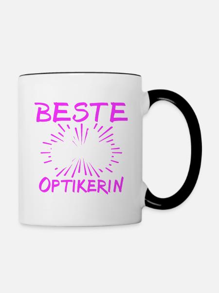 Optikerin Sprüche - Tasse zweifarbig - Weiß/Schwarz