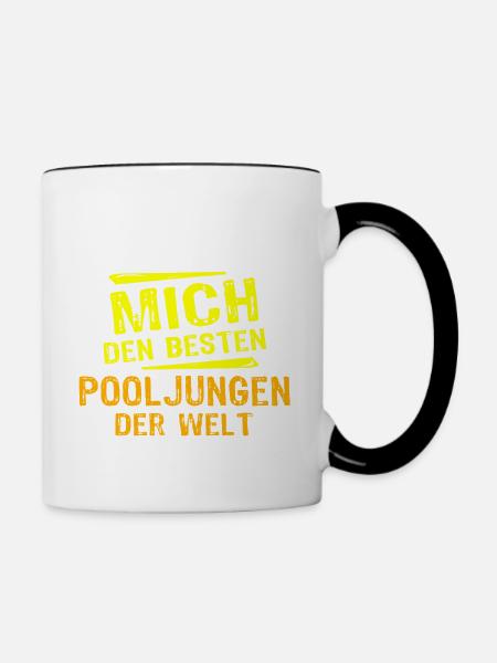 Pooljunge Geschenk - Tasse zweifarbig - Weiß/Schwarz
