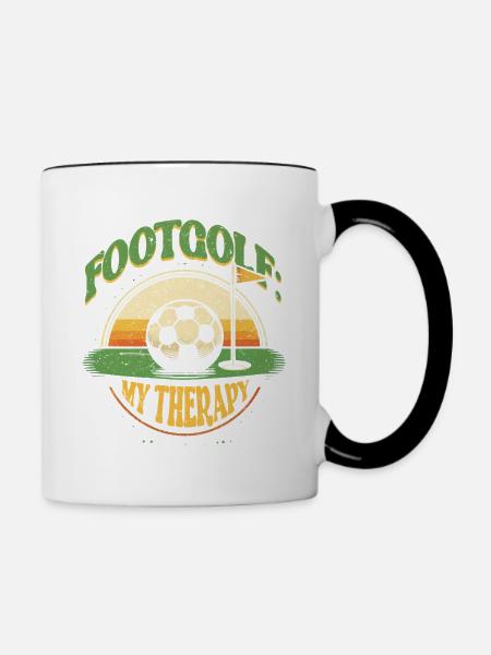 Footgolf Fußballgolf - Tasse zweifarbig - Weiß/Schwarz