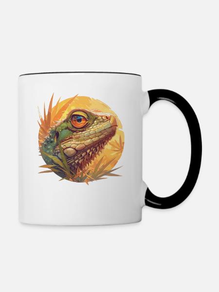 Eidechsen Eidechse - Tasse zweifarbig - Weiß/Schwarz