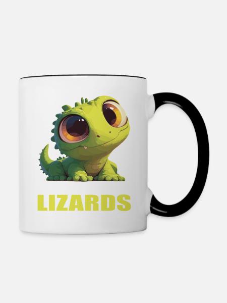 Eidechsen Eidechse - Tasse zweifarbig - Weiß/Schwarz