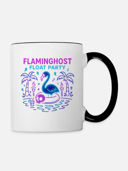 Flaminghost Float Party Halloween Pool - Tasse zweifarbig - Weiß/Schwarz