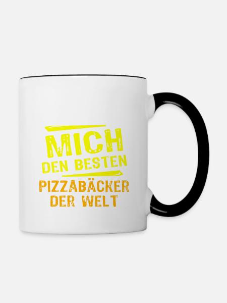 Pizzabäcker Geschenk - Tasse zweifarbig - Weiß/Schwarz