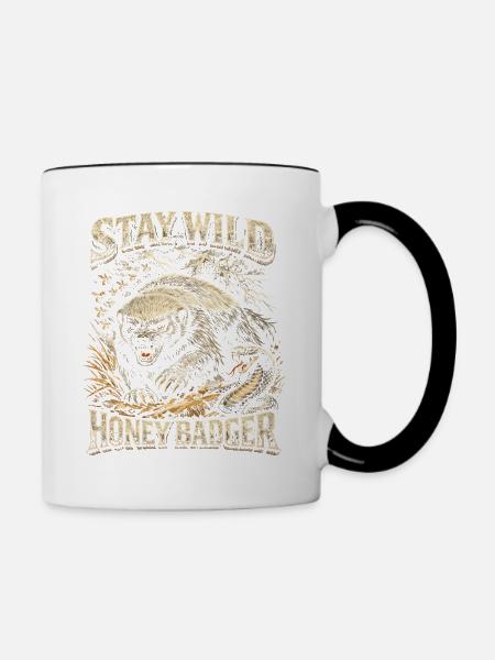 Honigdachs Honey Badger Tier - Tasse zweifarbig - Weiß/Schwarz