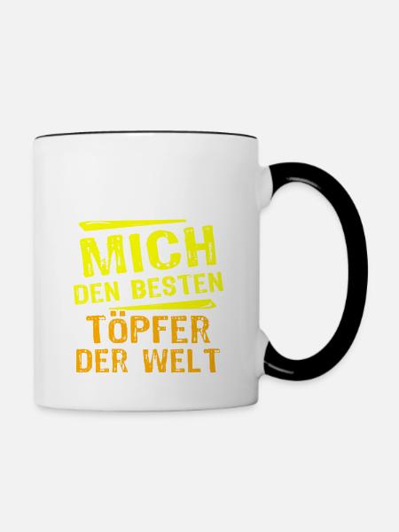 Töpfer Geschenk - Tasse zweifarbig - Weiß/Schwarz