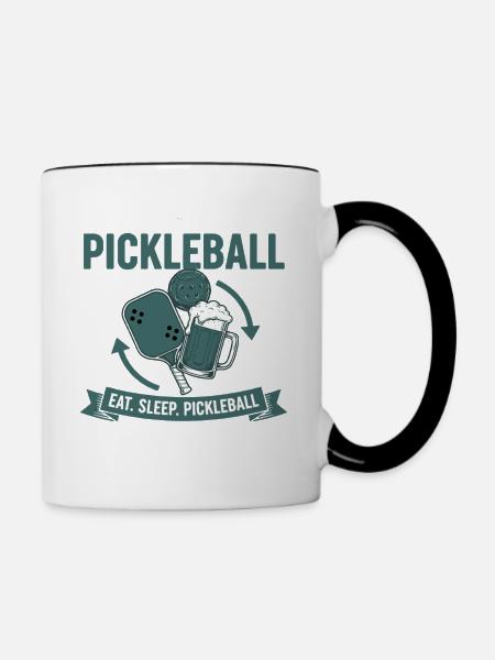 Pickleball-lustiger Pickleball-Pickleball - Tasse zweifarbig - Weiß/Schwarz