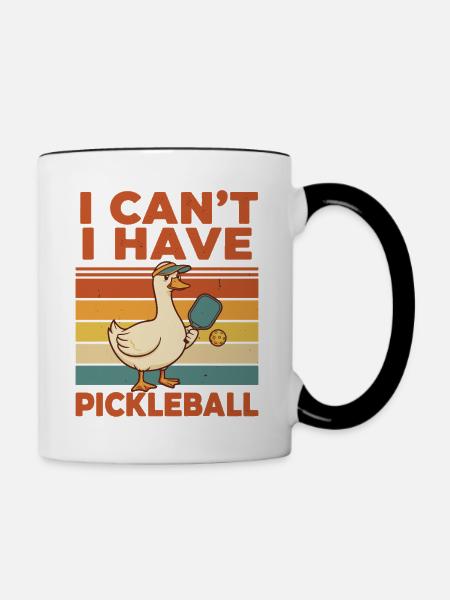 Pickleball-lustiger Pickleball-Pickleball - Tasse zweifarbig - Weiß/Schwarz