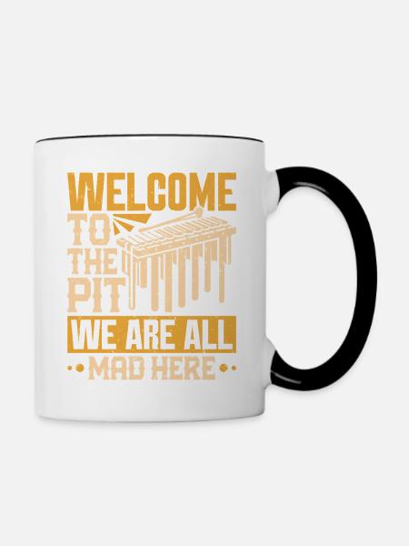 Marimba Orchester Schlagzeuggrube - Tasse zweifarbig - Weiß/Schwarz
