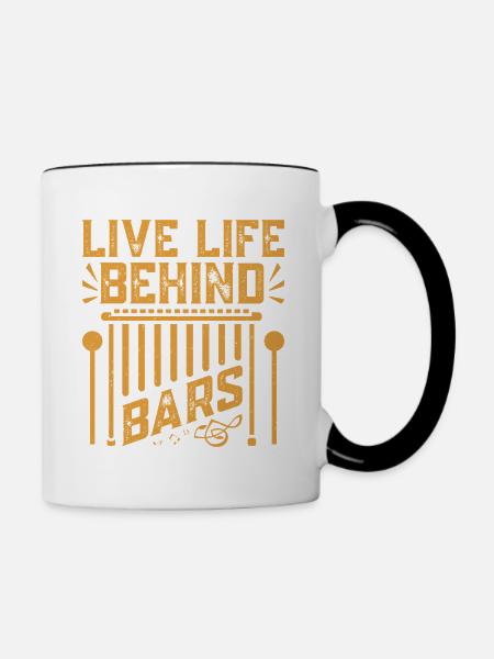 Marimbist Leben hinter Gittern Percussion Pit - Tasse zweifarbig - Weiß/Schwarz