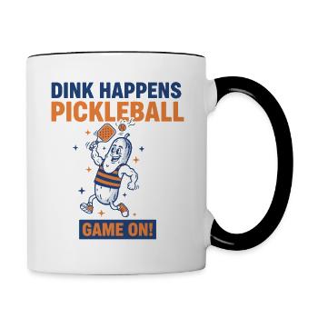 Pickleball Dink se passe Joueur drôle - Mug contrasté - blanc/noir - Droite