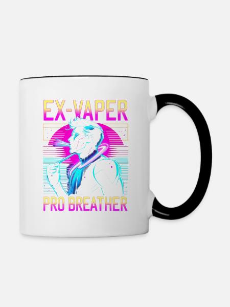 Nichtraucher Ex Raucher Ex Vaper - Tasse zweifarbig - Weiß/Schwarz