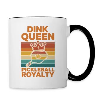 Pickleball Dink Queen Royalty Funny Player Love - Contrasting Mug - white/black - Right