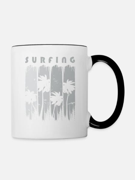 Surf Surfen Surfer - Tasse zweifarbig - Weiß/Schwarz