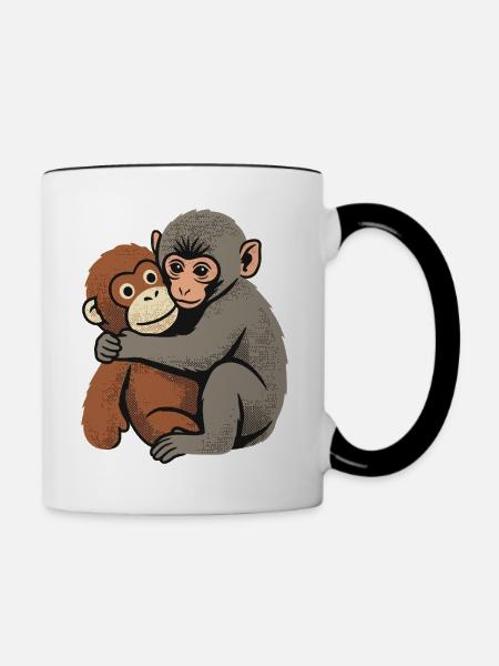 Baby Monkey Punch - Tasse zweifarbig - Weiß/Schwarz