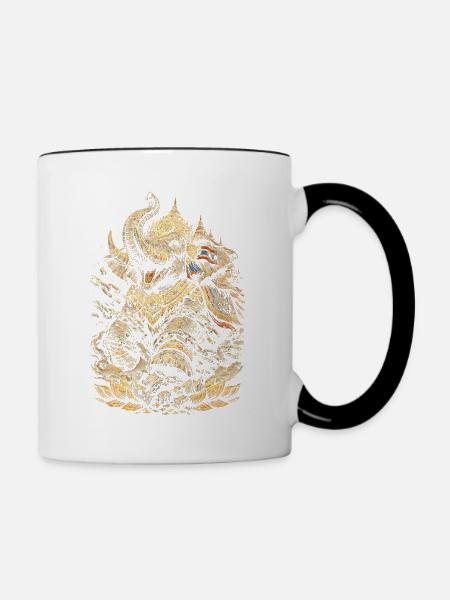 Thailand Thai Pride Elefant - Tasse zweifarbig - Weiß/Schwarz