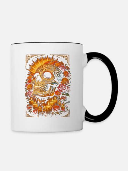 Dia De Los Muertos - Tasse zweifarbig - Weiß/Schwarz