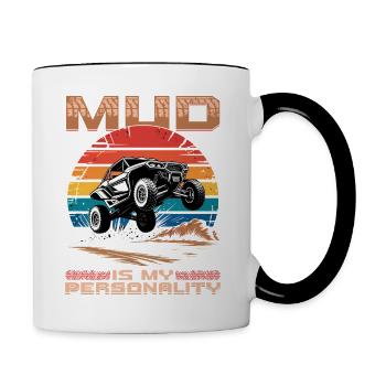 UTV Off Road 4 Wheeler Side by side - Tasse zweifarbig - Weiß/Schwarz - Rechts