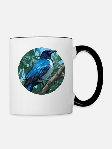 Elstern Elster - Tasse zweifarbig - Weiß/Schwarz