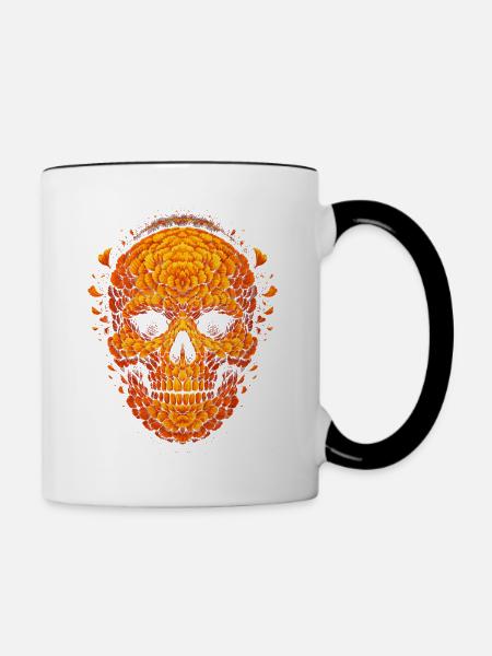 Dia De Los Muertos - Tasse zweifarbig - Weiß/Schwarz
