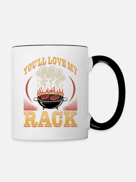 BBQ Grilling Meat Smoking Barbecue - Tasse zweifarbig - Weiß/Schwarz
