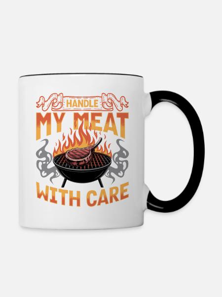 BBQ Grilling Meat Smoking Barbecue - Tasse zweifarbig - Weiß/Schwarz
