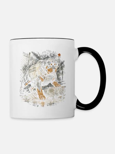 Rottweiler Hund - Tasse zweifarbig - Weiß/Schwarz