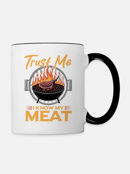 BBQ Grilling Meat Smoking Barbecue - Tasse zweifarbig - Weiß/Schwarz