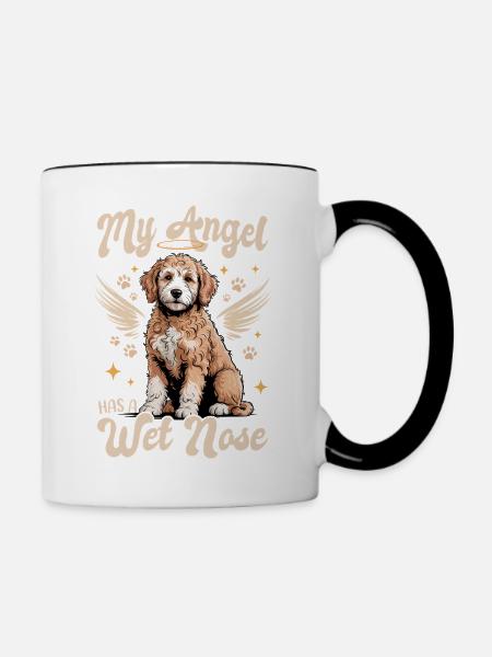 Goldendoodle Dog Breed - Tasse zweifarbig - Weiß/Schwarz