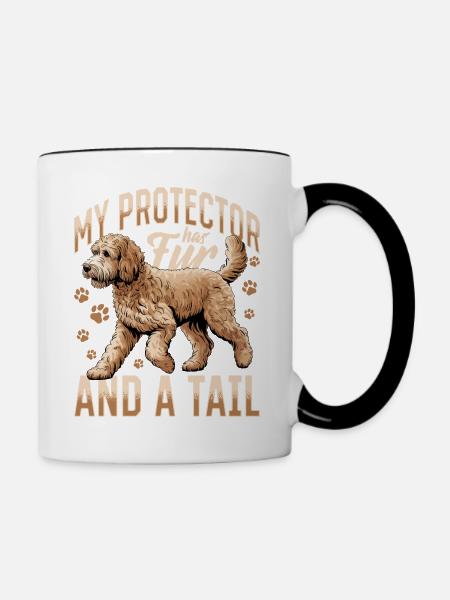 Goldendoodle Dog Breed - Tasse zweifarbig - Weiß/Schwarz