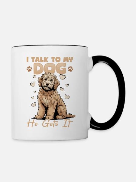 Goldendoodle Dog Breed - Tasse zweifarbig - Weiß/Schwarz
