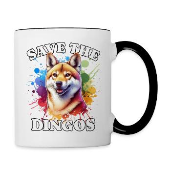 Australischer Wildhund Save Dingo - Tasse zweifarbig - Weiß/Schwarz - Rechts