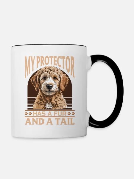 Goldendoodle Dog Breed - Tasse zweifarbig - Weiß/Schwarz