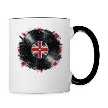British Vinyl Flag - Tasse zweifarbig - Weiß/Schwarz - Rechts
