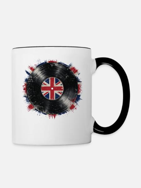 British Vinyl Flag - Tasse zweifarbig - Weiß/Schwarz