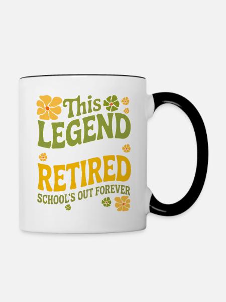 Lehrer-Ruhestandsgeschenke für Lehrer Ruhestand - Tasse zweifarbig - Weiß/Schwarz