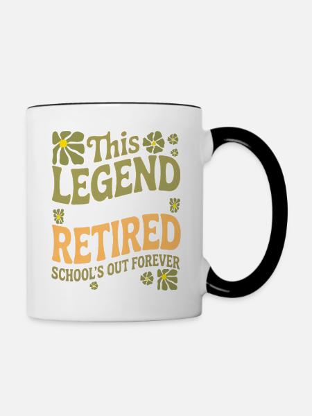 Lehrer-Ruhestandsgeschenke für Lehrer Ruhestand - Tasse zweifarbig - Weiß/Schwarz