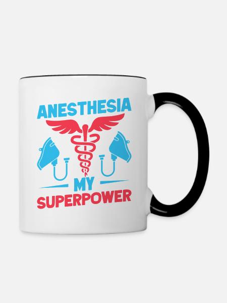 Anesthesiologist My Superpower Anesthesia - Tasse zweifarbig - Weiß/Schwarz