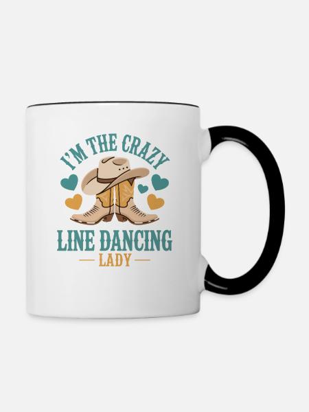 Line Dance Line Dancing Geschenk - Tasse zweifarbig - Weiß/Schwarz