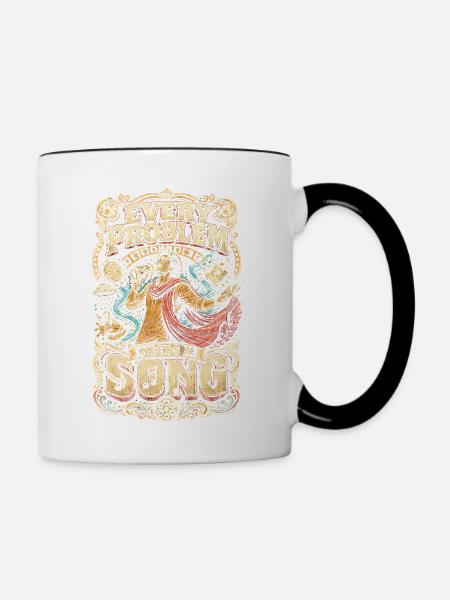 Bollywood Every Problem Needs A Song - Tasse zweifarbig - Weiß/Schwarz