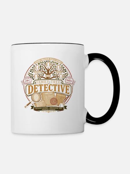 Ahnenforscher Genealogie Ahnenforschung - Tasse zweifarbig - Weiß/Schwarz