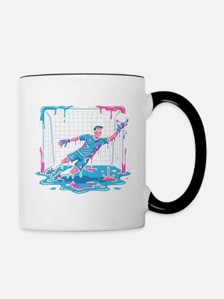 Tropfender Flüssigkeits-Torwart - Tasse zweifarbig - Weiß/Schwarz
