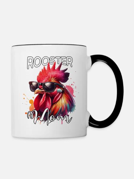 Hahn Mama - Tasse zweifarbig - Weiß/Schwarz