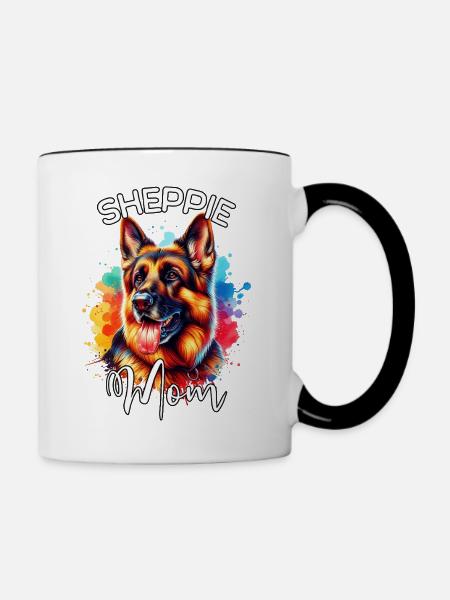 Deutscher Schäferhund Mama - Tasse zweifarbig - Weiß/Schwarz