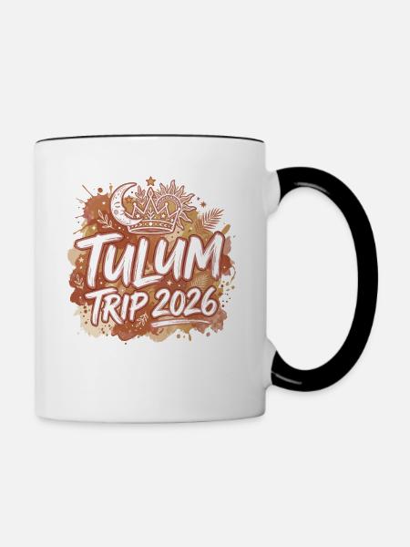 Tulum Trip 2026 Mexiko Urlaub Boho - Tasse zweifarbig - Weiß/Schwarz